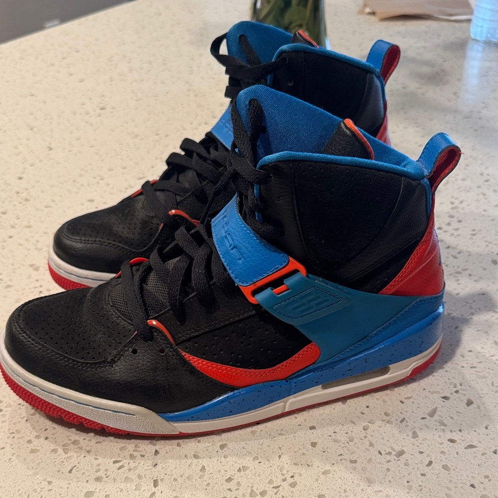 Jordan High-Top Sneakers - Black, Blue, and Red